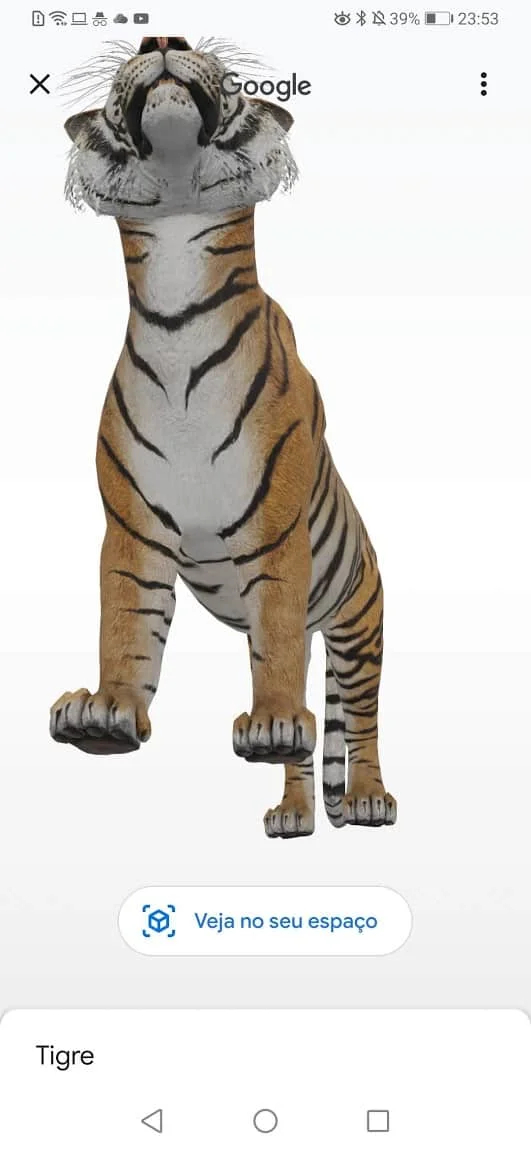 ANIMAIS 3D do GOOGLE VEJA NO SEU ESPAÇO QUALQUER ANIMAL ( panda leão  tubarão zebra tigre e mais ) 