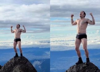 Whindersson Nunes escala o Monte Fuji e posa de cueca