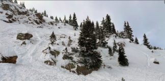 Snowboarder morre em avalanche no Colorado - na foto, o local do deslizamento.