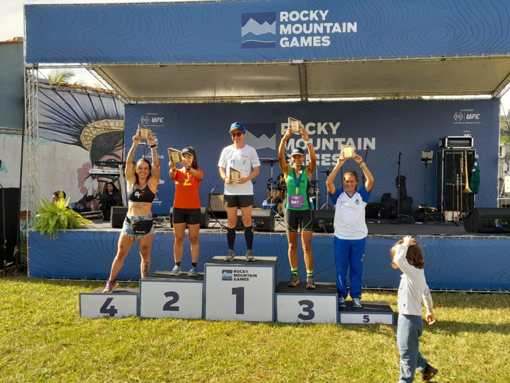 Pódio feminino do Uphill no Rocky Mountain Games 2023. Foto jade Rezende/Go Outside 