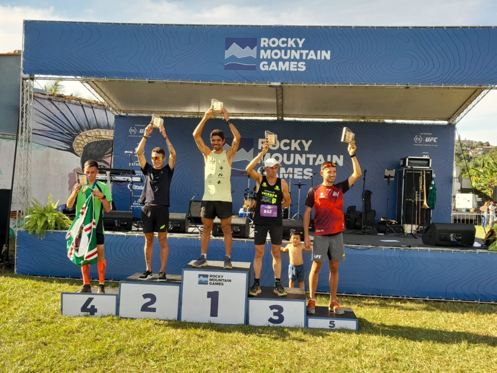 Pódio masculino do Uphill no Rocky Mountain Games 2023. Foto jade Rezende/Go Outside 