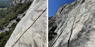 Rachadura de 60 metros aparece misteriosamente em rocha de Yosemite